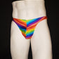 Mens swimwear thong rainbow