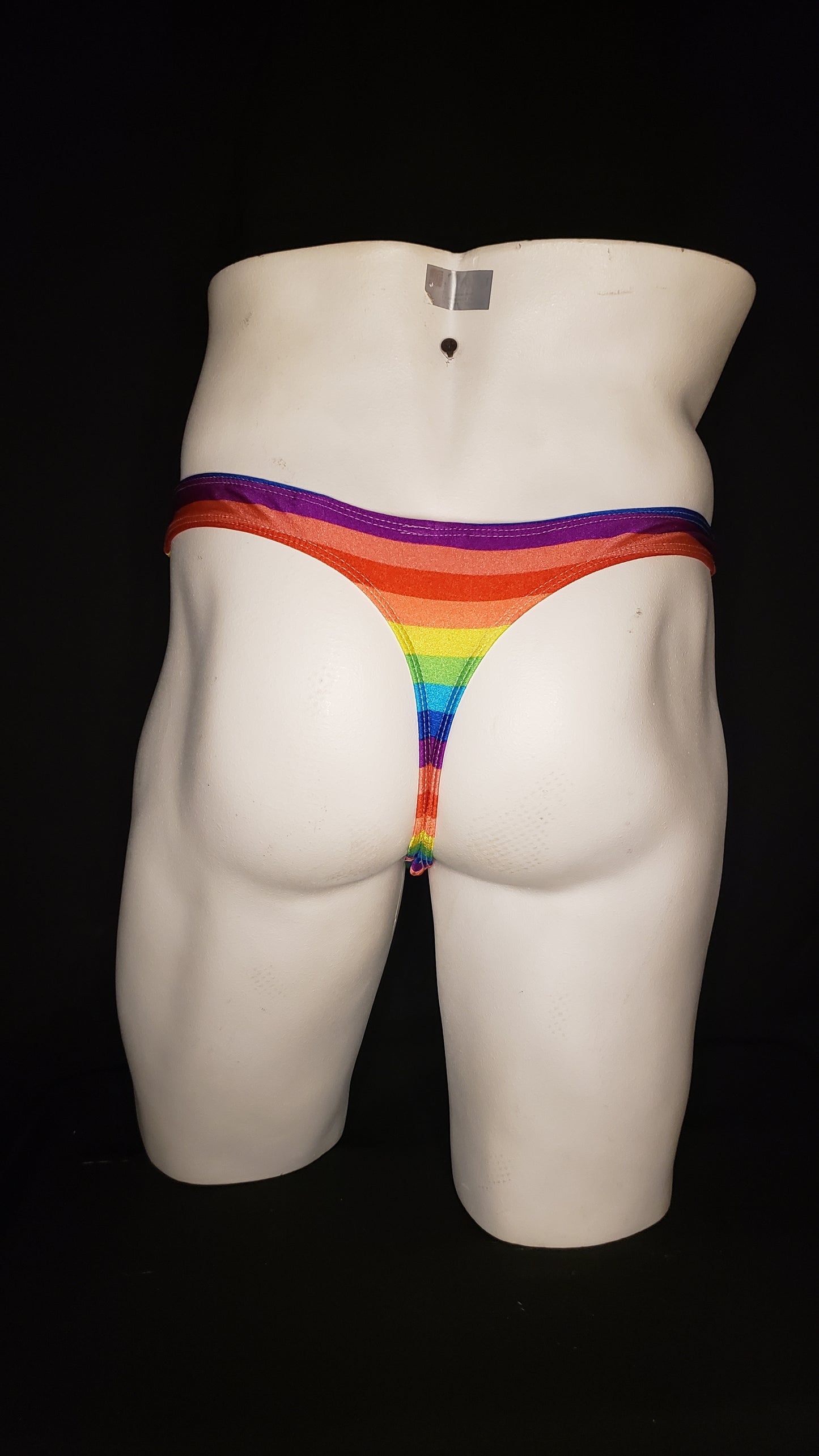 Mens swimwear thong rainbow