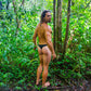 Mens black swimwear thong