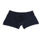 Black Square-cut Euro-style Men's FItted Swim Trunks