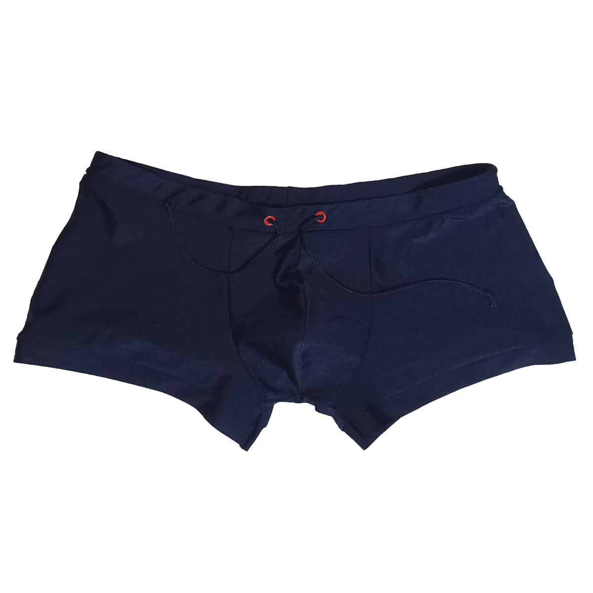 Navy Blue Square-cut Euro-style Men's FItted Swim Trunks