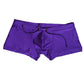 Purple Square-cut Euro-style Men's FItted Swim Trunks