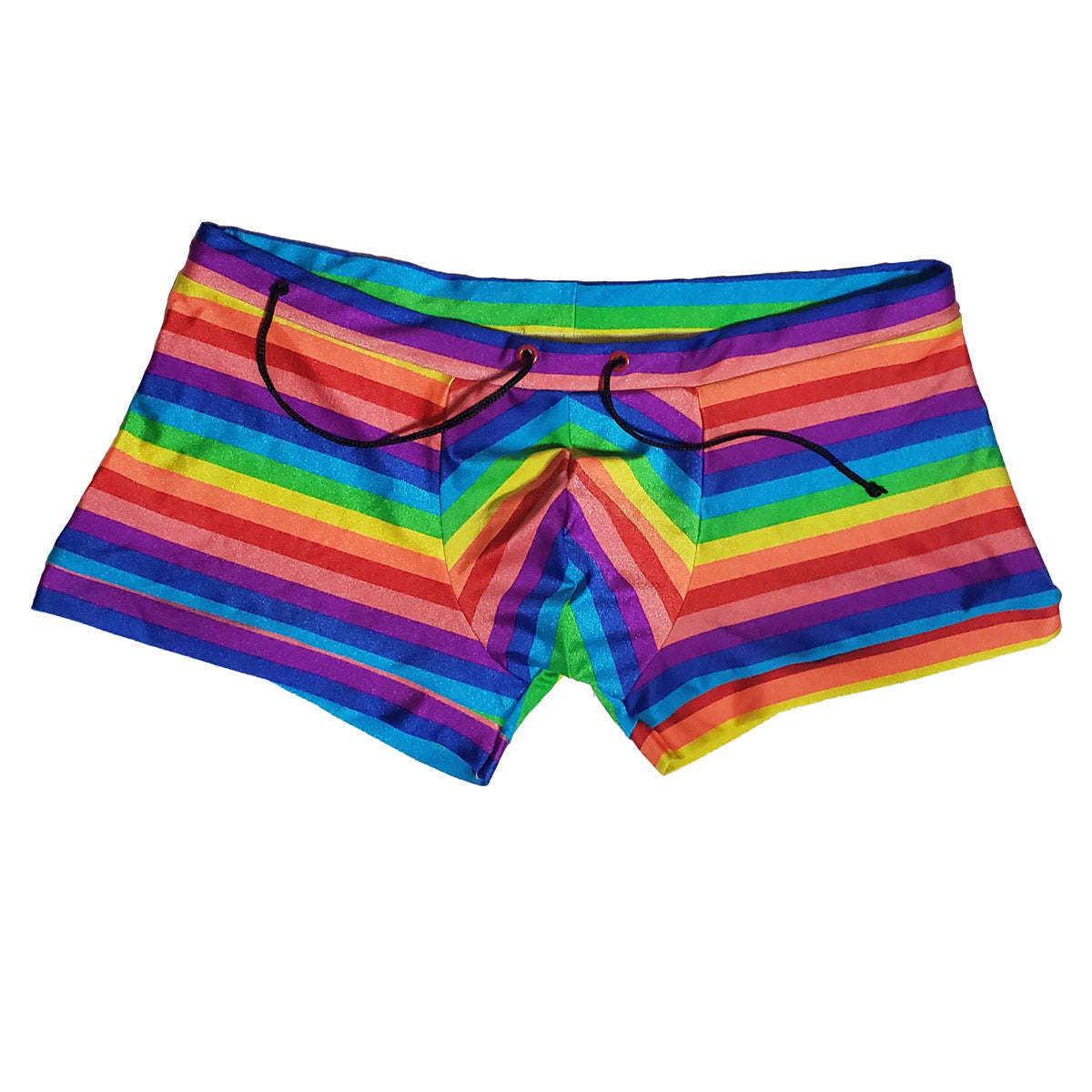 Rainbow Square-cut Euro-style Men's FItted Swim Trunks