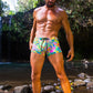 Psychedelic Acid Square-cut Euro-style Men's FItted Swim Trunks